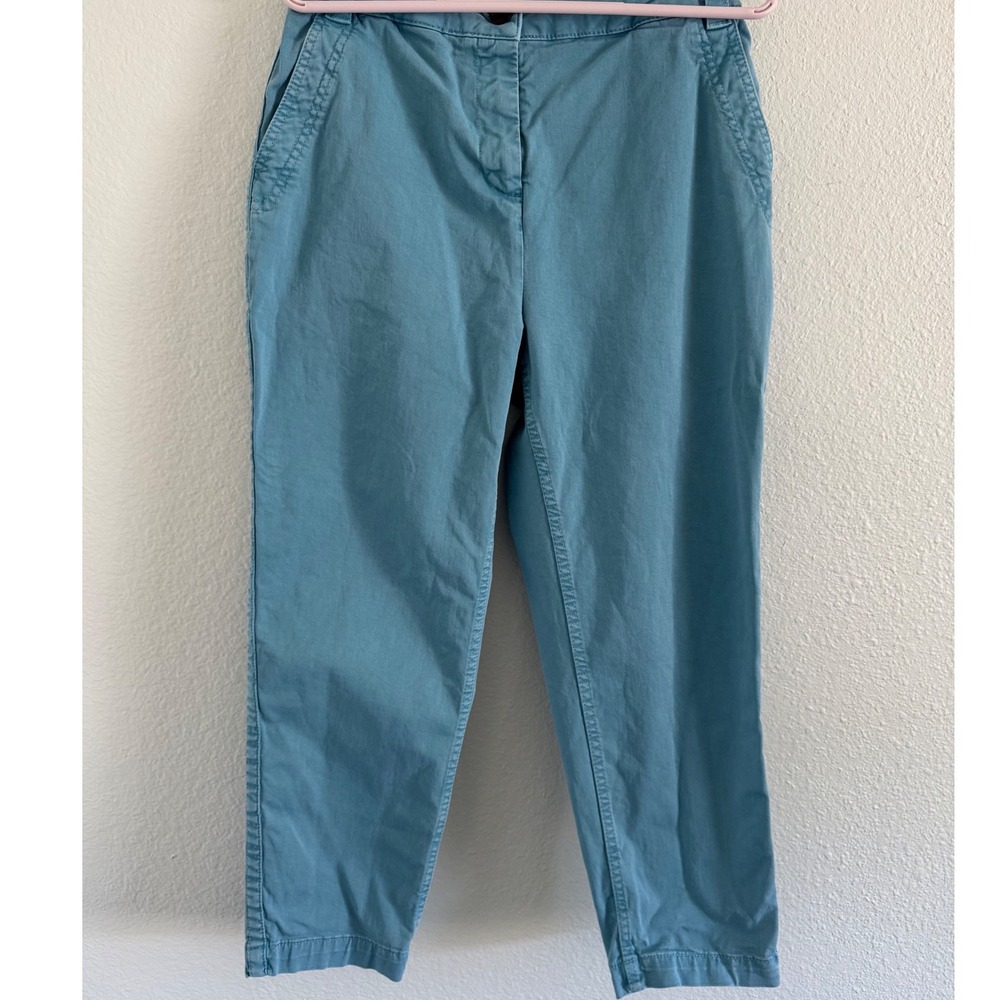 Boden Womens 6P Teal Chino Pants High Rise Tapered Crop Vintage